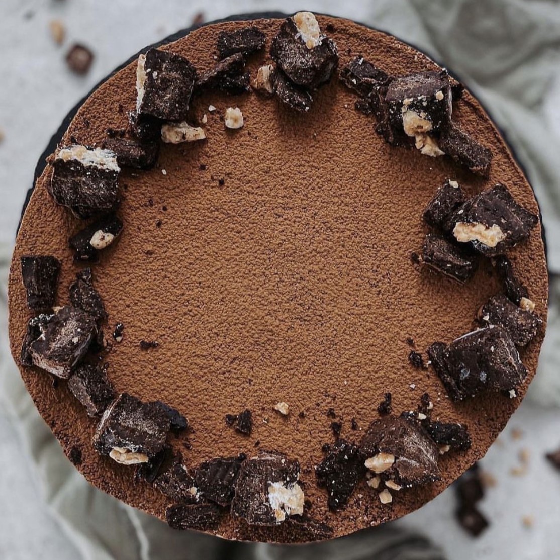 Truffle Cake in Chocolate & Caramelized Peanuts
