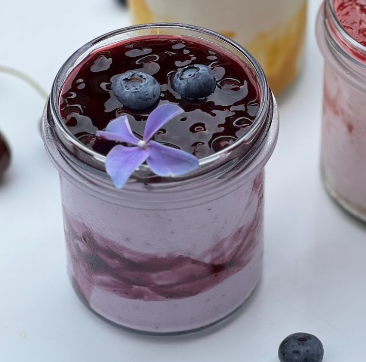 Blueberry Cheesecake in a jar